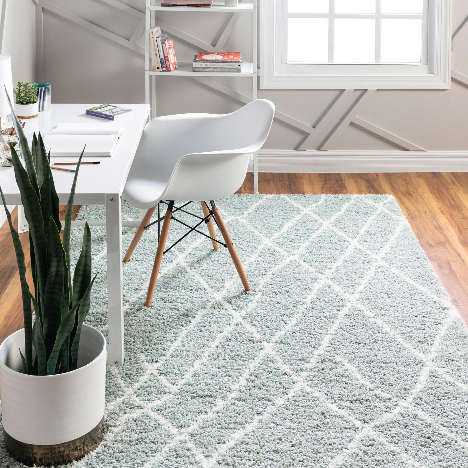 Sage Green 9' x 12' Soft Touch Shag Rectangle Area Rug Thick Soft Touch Fluffy & Plush Shaggy Pile 100% Polypropylene Unique Carpet for Modern Home Interiors for Sale at Rug Engine