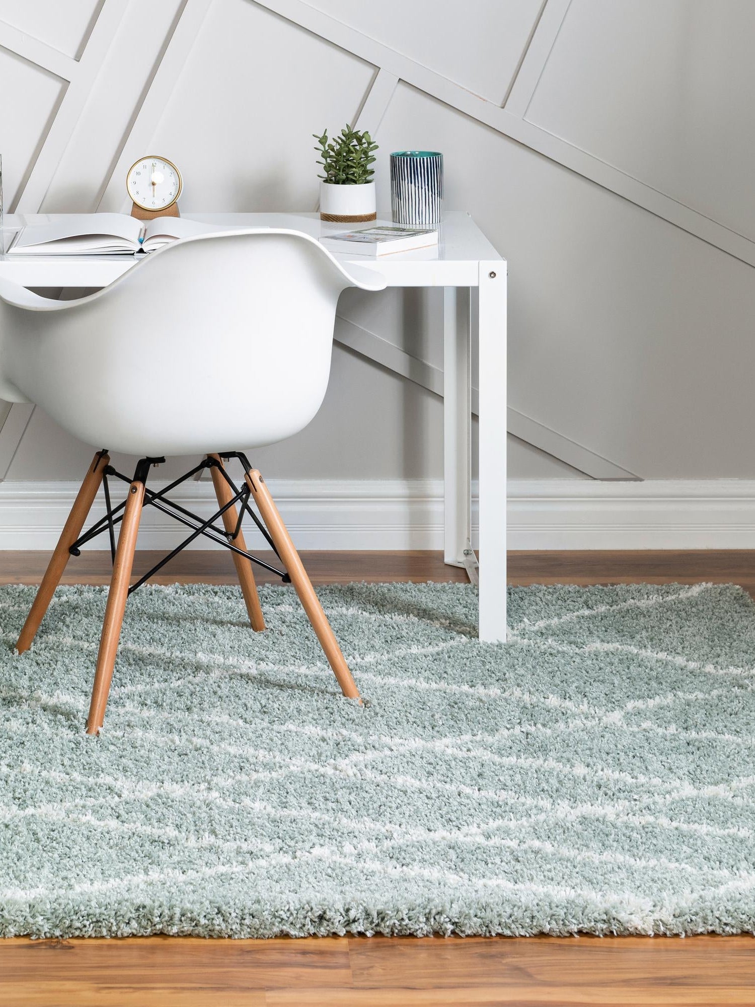 Sage Green 9' x 12' Soft Touch Shag Rectangle Area Rug Thick Soft Touch Fluffy & Plush Shaggy Pile 100% Polypropylene Unique Carpet for Modern Home Interiors for Sale at Rug Engine