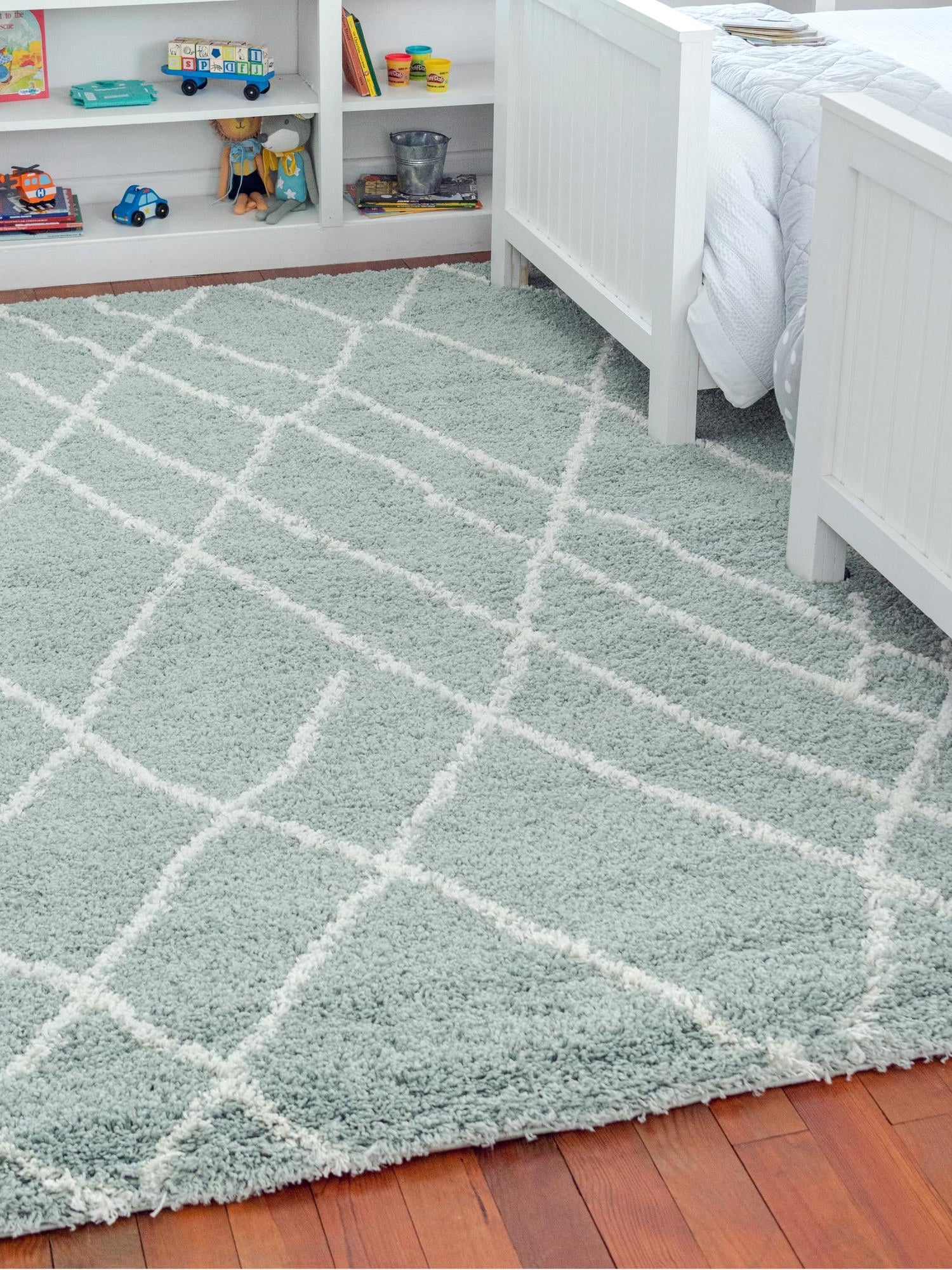 Sage Green 2' x 3' 1 Soft Touch Shag Rectangle Area Rug Thick Soft Touch Fluffy & Plush Shaggy Pile 100% Polypropylene Unique Carpet for Modern Home Interiors for Sale at Rug Engine