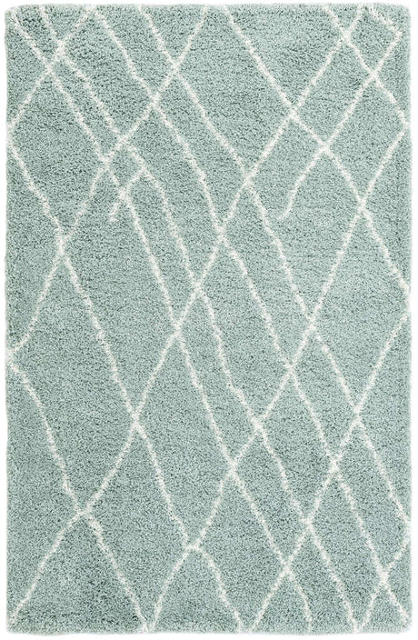 Sage Green 5' 3 x 8' Soft Touch Shag Rectangle Area Rug Thick Soft Touch Fluffy & Plush Shaggy Pile