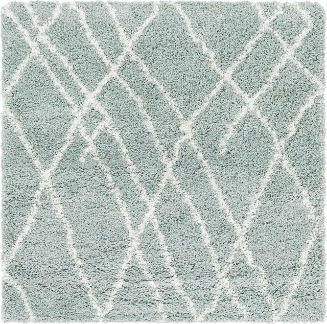 Sage Green 4' 1 x 6' 1 Soft Touch Shag Rectangle Area Rug Thick Soft Touch Fluffy & Plush Shaggy Pile