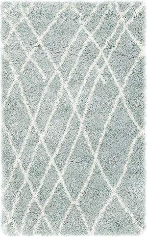 Sage Green 3' 3 x 5' 3 Soft Touch Shag Rectangle Area Rug Thick Soft Touch Fluffy & Plush Shaggy Pile