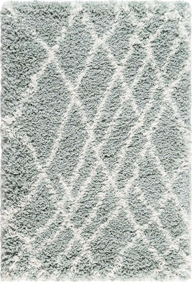 Sage Green 2' x 3' 1 Soft Touch Shag Rectangle Area Rug Thick Soft Touch Fluffy & Plush Shaggy Pile