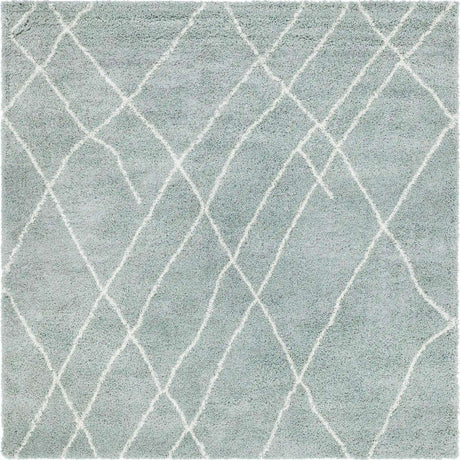 Sage Green 7' 10 x 7' 10 Soft Touch Shag Square Area Rug Thick Soft Touch Fluffy & Plush Shaggy Pile