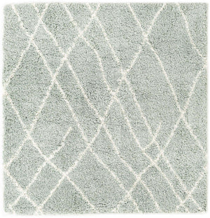 Sage Green 5' 3 x 5' 3 Soft Touch Shag Square Area Rug Thick Soft Touch Fluffy & Plush Shaggy Pile