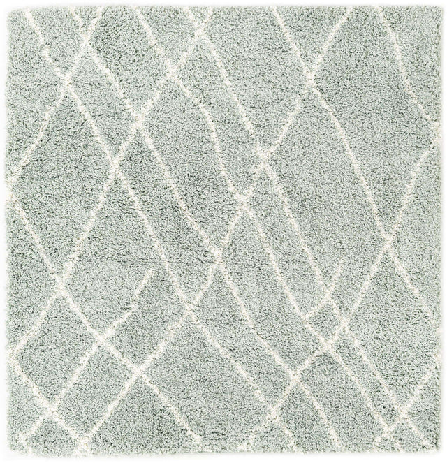 Sage Green 5' 3 x 5' 3 Soft Touch Shag Square Area Rug Thick Soft Touch Fluffy & Plush Shaggy Pile