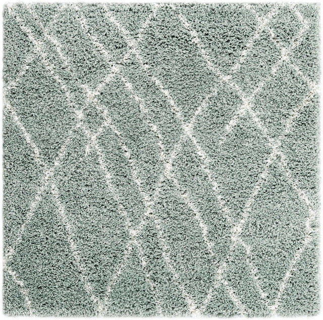 Sage Green 4' 1 x 4' 1 Soft Touch Shag Square Area Rug Thick Soft Touch Fluffy & Plush Shaggy Pile
