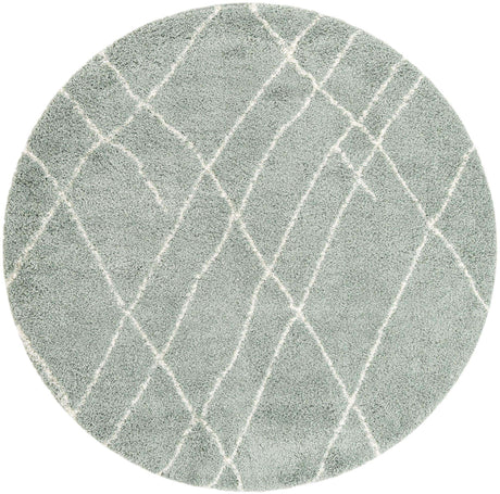 Sage Green 7' 10 x 7' 10 Soft Touch Shag Round Area Rug Thick Soft Touch Fluffy & Plush Shaggy Pile