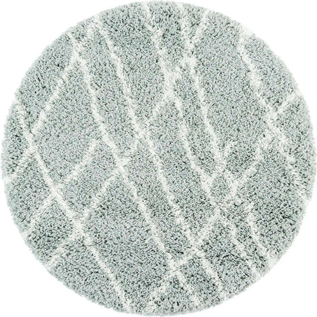 Sage Green 3' 3 x 3' 3 Soft Touch Shag Round Area Rug Thick Soft Touch Fluffy & Plush Shaggy Pile