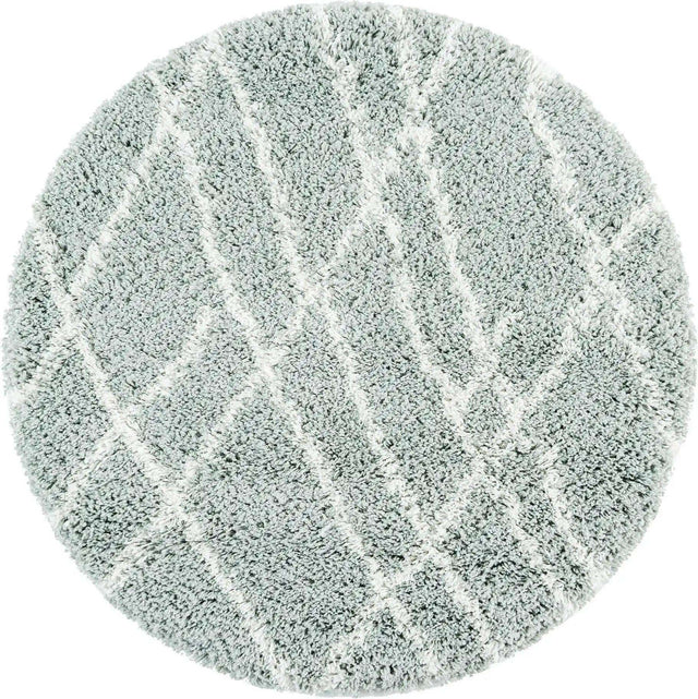 Sage Green 3' 3 x 3' 3 Soft Touch Shag Round Area Rug Thick Soft Touch Fluffy & Plush Shaggy Pile