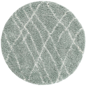 Sage Green 4' 1 x 4' 1 Soft Touch Shag Round Area Rug Thick Soft Touch Fluffy & Plush Shaggy Pile