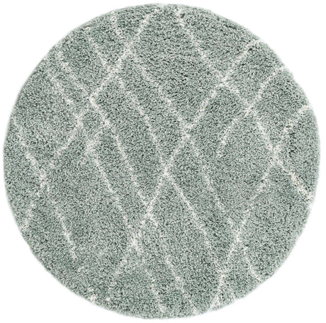 Sage Green 4' 1 x 4' 1 Soft Touch Shag Round Area Rug Thick Soft Touch Fluffy & Plush Shaggy Pile