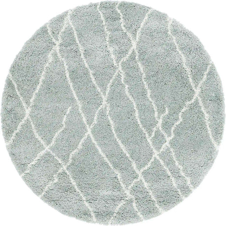 Sage Green 5' 3 x 5' 3 Soft Touch Shag Round Area Rug Thick Soft Touch Fluffy & Plush Shaggy Pile