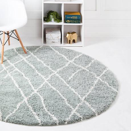 Sage Green 3' 3 x 3' 3 Soft Touch Shag Round Area Rug Thick Soft Touch Fluffy & Plush Shaggy Pile 100% Polypropylene Unique Carpet for Modern Home Interiors for Sale at Rug Engine