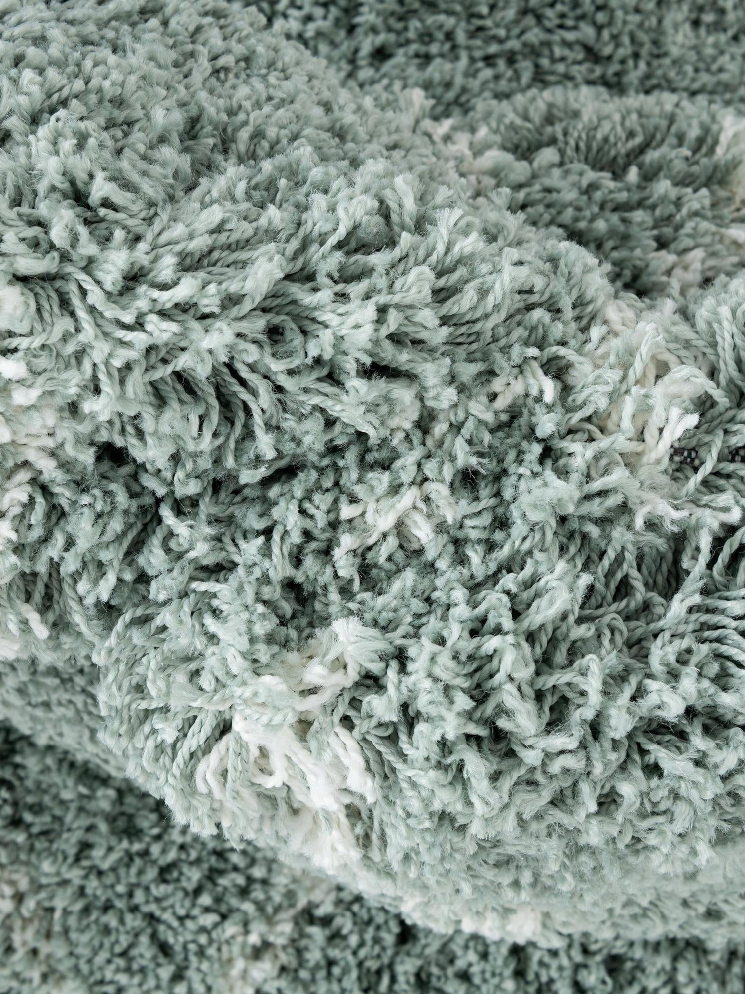 Sage Green 6' 1 x 6' 1 Soft Touch Shag Round Area Rug Thick Soft Touch Fluffy & Plush Shaggy Pile