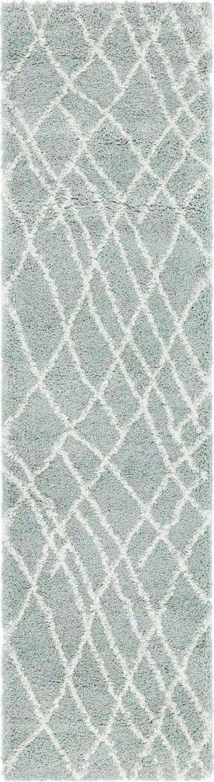 Sage Green 2' 7 x 10' Soft Touch Shag Runner Area Rug Thick Soft Touch Fluffy & Plush Shaggy Pile