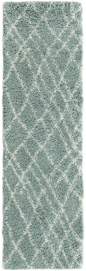 Sage Green 2' x 6' 7 Soft Touch Shag Runner Area Rug Thick Soft Touch Fluffy & Plush Shaggy Pile