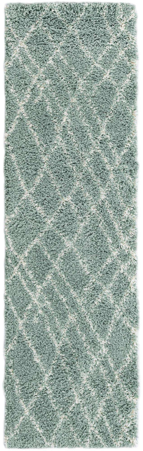 Sage Green 2' x 6' 7 Soft Touch Shag Runner Area Rug Thick Soft Touch Fluffy & Plush Shaggy Pile