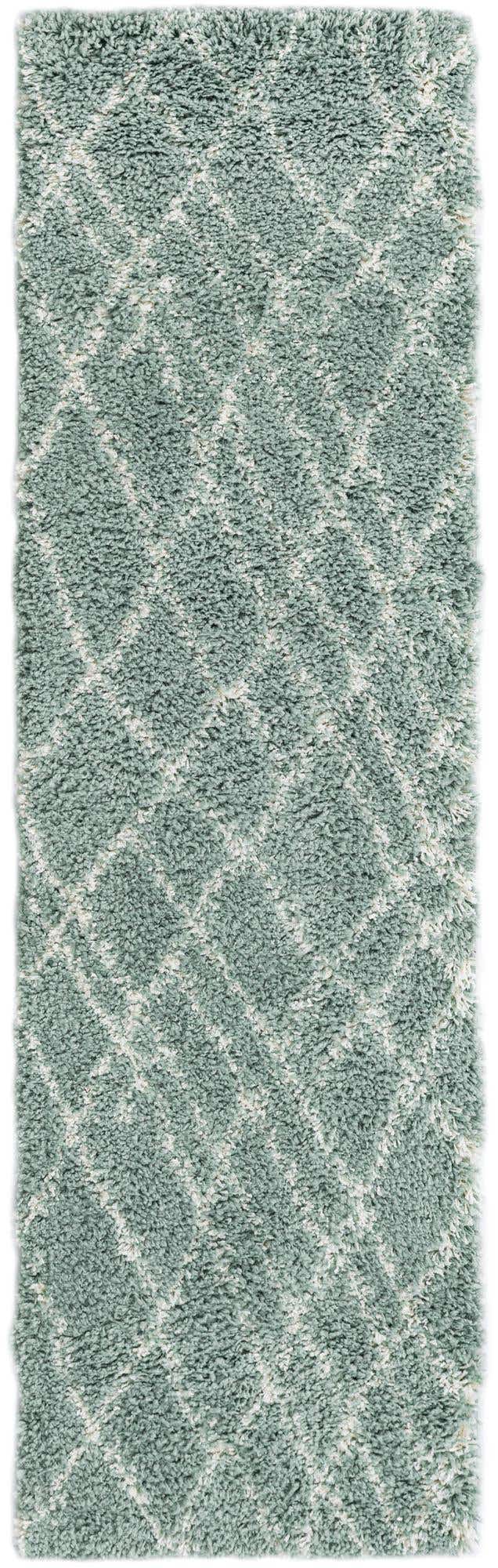 Sage Green 2' x 6' 7 Soft Touch Shag Runner Area Rug Thick Soft Touch Fluffy & Plush Shaggy Pile