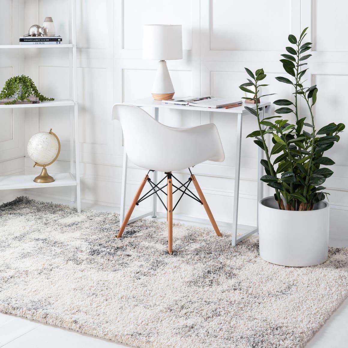 Pebble Gray 2' x 3' 1 Soft Touch Shag Rectangle Area Rug Thick Soft Touch Fluffy & Plush Shaggy Pile 100% Polypropylene Unique Carpet for Modern Home Interiors for Sale at Rug Engine