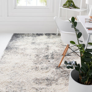 Pebble Gray 5' 3 x 8' Soft Touch Shag Rectangle Area Rug Thick Soft Touch Fluffy & Plush Shaggy Pile