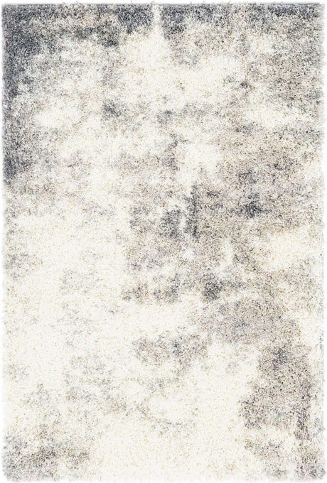 Pebble Gray 4' 1 x 6' 1 Soft Touch Shag Rectangle Area Rug Thick Soft Touch Fluffy & Plush Shaggy Pile