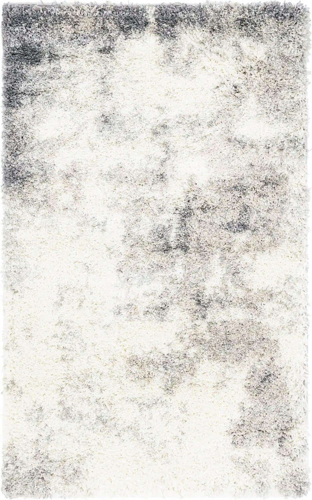 Pebble Gray 3' 3 x 5' 3 Soft Touch Shag Rectangle Area Rug Thick Soft Touch Fluffy & Plush Shaggy Pile