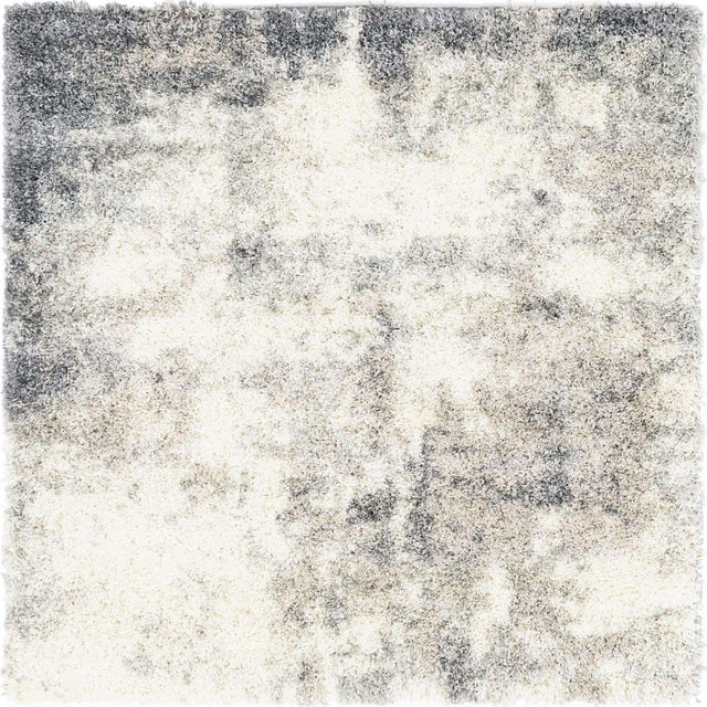 Pebble Gray 5' 3 x 5' 3 Soft Touch Shag Square Area Rug Thick Soft Touch Fluffy & Plush Shaggy Pile