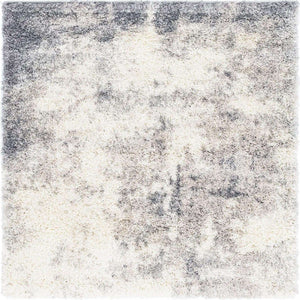 Pebble Gray 4' 1 x 4' 1 Soft Touch Shag Square Area Rug Thick Soft Touch Fluffy & Plush Shaggy Pile