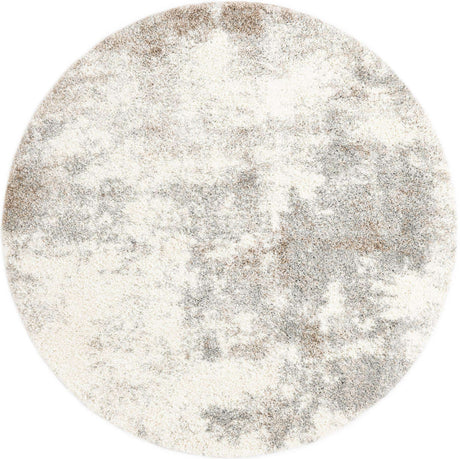 Pebble Gray 7' 10 x 7' 10 Soft Touch Shag Round Area Rug Thick Soft Touch Fluffy & Plush Shaggy Pile