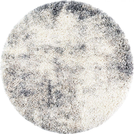 Pebble Gray 3' 3 x 3' 3 Soft Touch Shag Round Area Rug Thick Soft Touch Fluffy & Plush Shaggy Pile