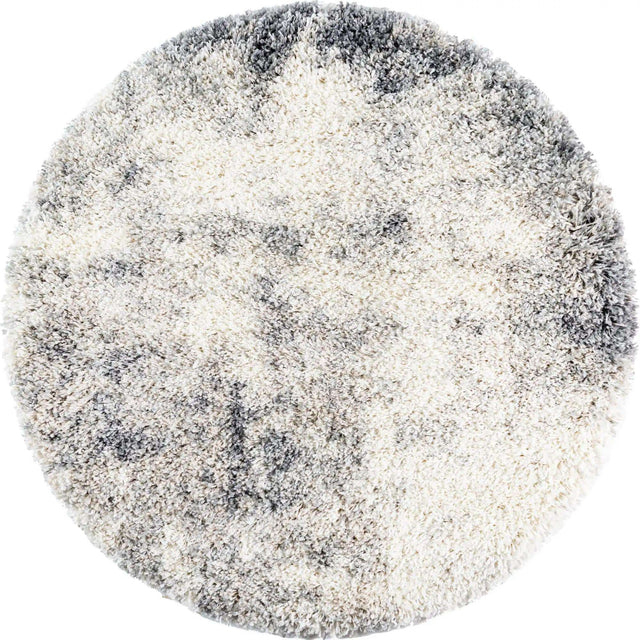 Pebble Gray 3' 3 x 3' 3 Soft Touch Shag Round Area Rug Thick Soft Touch Fluffy & Plush Shaggy Pile