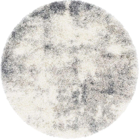 Pebble Gray 4' 1 x 4' 1 Soft Touch Shag Round Area Rug Thick Soft Touch Fluffy & Plush Shaggy Pile