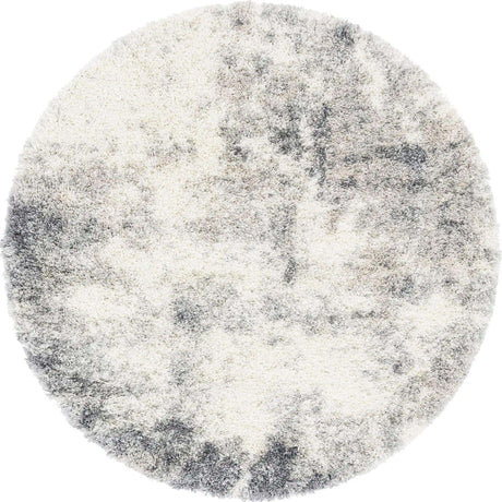 Pebble Gray 5' 3 x 5' 3 Soft Touch Shag Round Area Rug Thick Soft Touch Fluffy & Plush Shaggy Pile