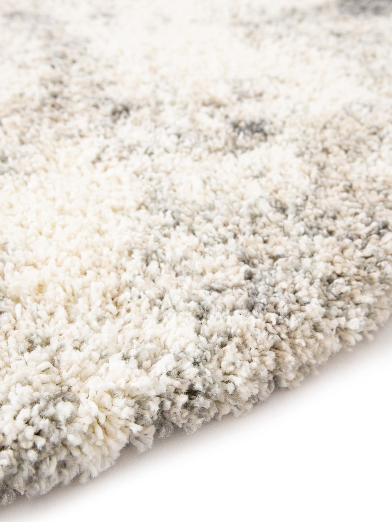 Pebble Gray 6' 1 x 6' 1 Soft Touch Shag Round Area Rug Thick Soft Touch Fluffy & Plush Shaggy Pile 100% Polypropylene Unique Carpet for Modern Home Interiors for Sale at Rug Engine