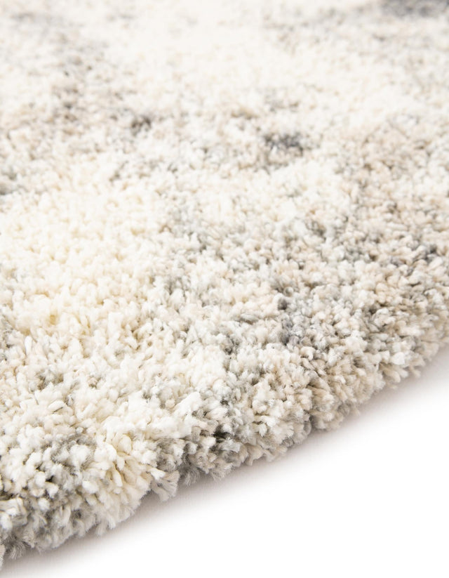 Pebble Gray 6' 1 x 6' 1 Soft Touch Shag Round Area Rug Thick Soft Touch Fluffy & Plush Shaggy Pile
