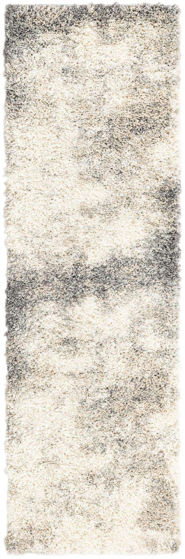 Pebble Gray 2' x 6' 7 Soft Touch Shag Runner Area Rug Thick Soft Touch Fluffy & Plush Shaggy Pile