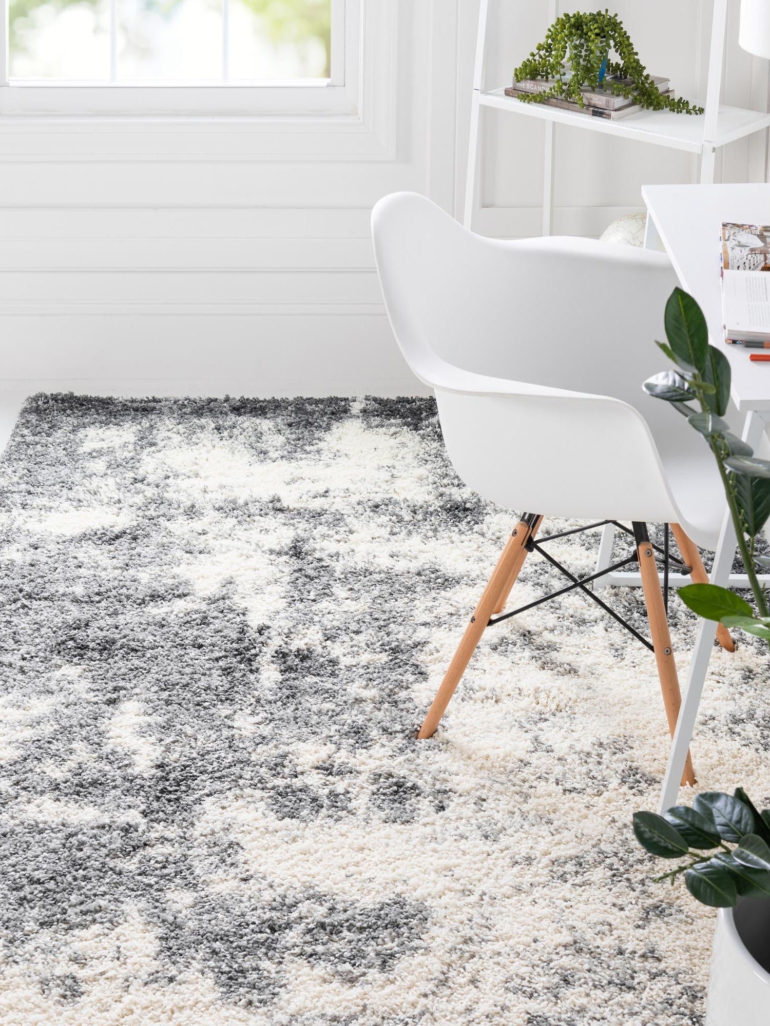 Smoke Gray 6' 1 x 9' Soft Touch Shag Rectangle Area Rug Thick Soft Touch Fluffy & Plush Shaggy Pile 100% Polypropylene Unique Carpet for Modern Home Interiors for Sale at Rug Engine