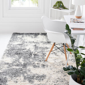 Smoke Gray 6' 1 x 9' Soft Touch Shag Rectangle Area Rug Thick Soft Touch Fluffy & Plush Shaggy Pile