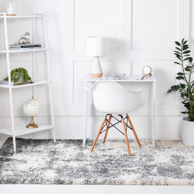 Smoke Gray 6' 1 x 9' Soft Touch Shag Rectangle Area Rug Thick Soft Touch Fluffy & Plush Shaggy Pile