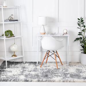 Smoke Gray 9' x 12' Soft Touch Shag Rectangle Area Rug Thick Soft Touch Fluffy & Plush Shaggy Pile