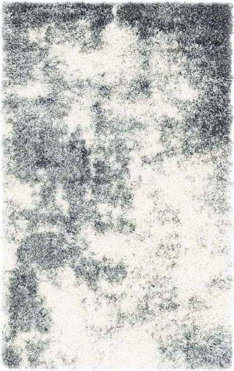 Smoke Gray 3' 3 x 5' 3 Soft Touch Shag Rectangle Area Rug Thick Soft Touch Fluffy & Plush Shaggy Pile