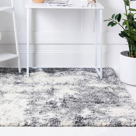 Smoke Gray 5' 3 x 5' 3 Soft Touch Shag Square Area Rug Thick Soft Touch Fluffy & Plush Shaggy Pile