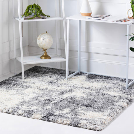Smoke Gray 4' 1 x 4' 1 Soft Touch Shag Square Area Rug Thick Soft Touch Fluffy & Plush Shaggy Pile 100% Polypropylene Unique Carpet for Modern Home Interiors for Sale at Rug Engine