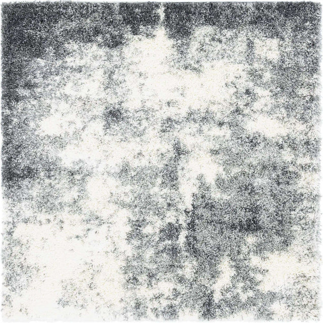 Smoke Gray 5' 3 x 5' 3 Soft Touch Shag Square Area Rug Thick Soft Touch Fluffy & Plush Shaggy Pile