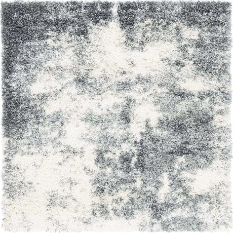 Smoke Gray 4' 1 x 4' 1 Soft Touch Shag Square Area Rug Thick Soft Touch Fluffy & Plush Shaggy Pile