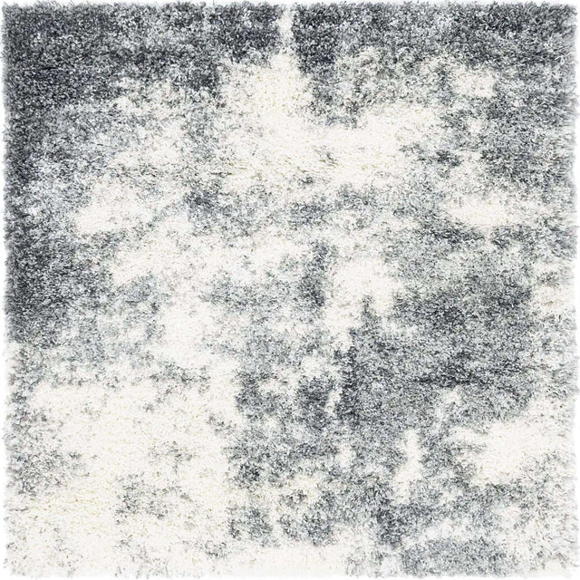 Smoke Gray 4' 1 x 4' 1 Soft Touch Shag Square Area Rug Thick Soft Touch Fluffy & Plush Shaggy Pile