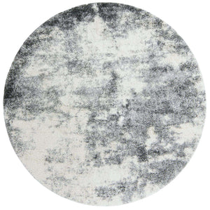 Smoke Gray 7' 10 x 7' 10 Soft Touch Shag Round Area Rug Thick Soft Touch Fluffy & Plush Shaggy Pile