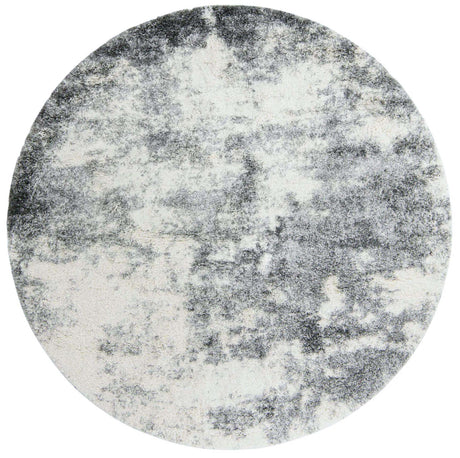 Smoke Gray 7' 10 x 7' 10 Soft Touch Shag Round Area Rug Thick Soft Touch Fluffy & Plush Shaggy Pile