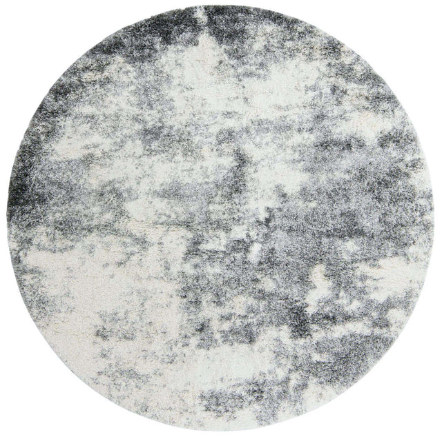 Smoke Gray 7' 10 x 7' 10 Soft Touch Shag Round Area Rug Thick Soft Touch Fluffy & Plush Shaggy Pile